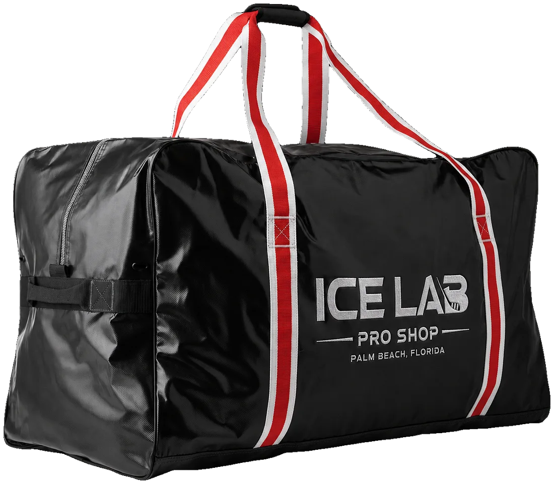 Ice Lab Pro Shop branded pro carry bag in black with red and white straps